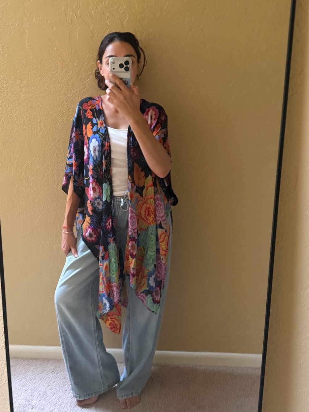 Colorful Floral Kimono Cardigan